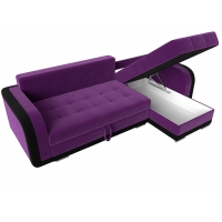 Угловой диван Марсель (микровельвет фиолетовый чёрный) - Изображение 4